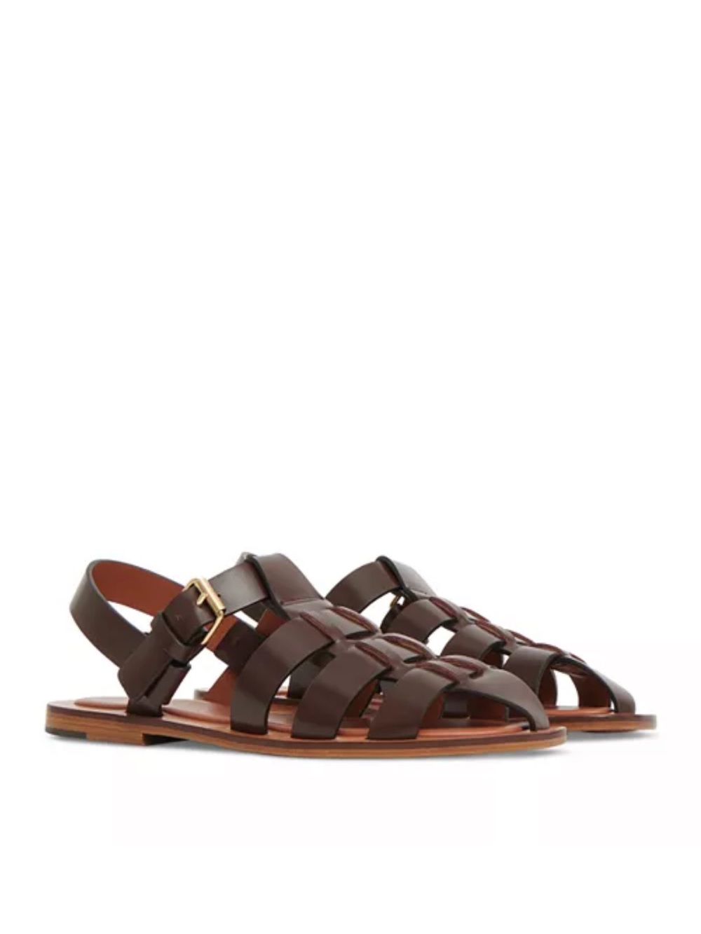 Mansur Gavriel chocolate brown leather fisherman sandals